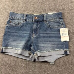 Lucky Brand Riley Denim Shorts Girl's Size 10 Blue Jean Cuffed Hem Casual